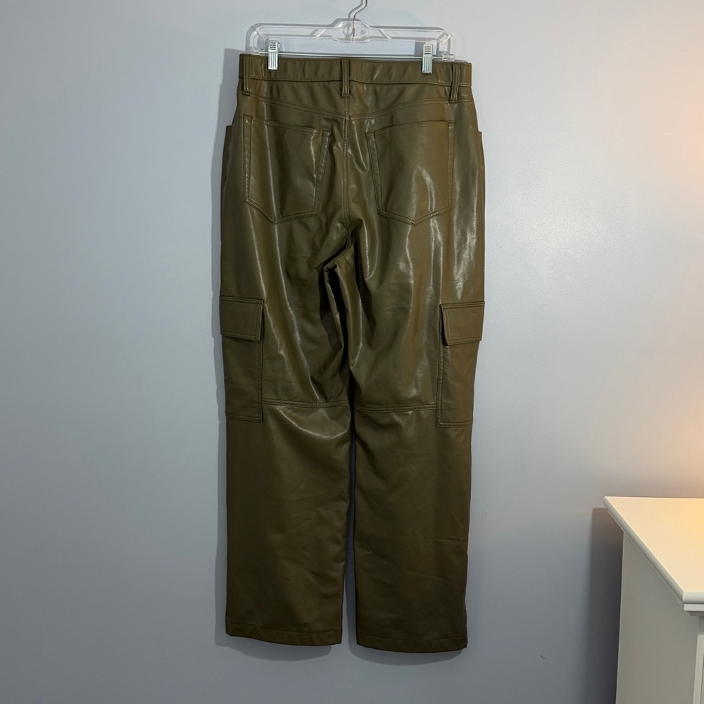 Abercrombie & Fitch faux leather 90’s relaxed high rise pants SZ 32/14 - Picture 4 of 13